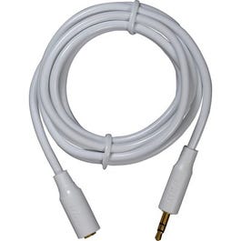 Stereo Extension Cable, White, 3.5mm, 6-Ft.