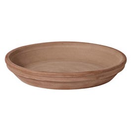 Terra Cotta Clay Saucer, Chocolate Brown, 4-In.