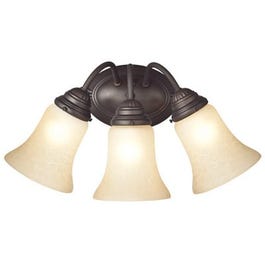 Wall Light Fixture, Indoor, Oil Rubbed Bronze & Aged Alabaster Glass, 60-Watt, 17.25 x 8.875-In.