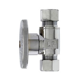 Straight Supply Stop Valve, Chrome, 3/8-In. O.D. Compression x 3/8-In. O.D. Compression