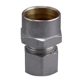 Straight Pipe Fitting, Chrome-Plated, 5/8 OD Sweat x 3/8-In. OD, 2-Pk.