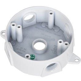 White Weatherproof Round Outlet Box