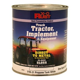 Rust-Preventative Paint & Primer, Direct to Metal, Truck, Tractor, Implement & Equipment, Propane Tank White, Qt.