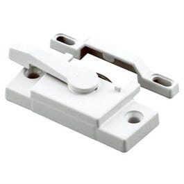 Window Sash Lock With Keeper, White Vinyl