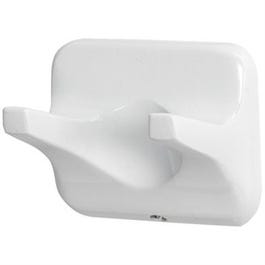 Robe Hook, Double, White