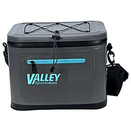 Soft Cooler Bag, Square, Gray/Teal, 18-Can