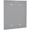 Weatherproof Blank Cover, 2-Gang, Gray