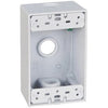 White Weatherproof 1-Gang Rectangular Outlet Box