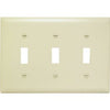 TradeMaster(TM) Thermoplastic Wall PlateCC of 123 Gang of 3 Toggle Switch OpeningsIvory