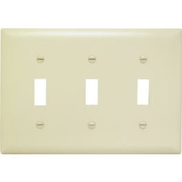 TradeMaster(TM) Thermoplastic Wall PlateCC of 123 Gang of 3 Toggle Switch OpeningsIvory