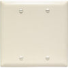 Trademaster 2 Gang Light Almond Wall Plate