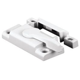 White-Finish Double-Hung Window Sash Lock