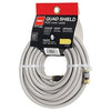 Quad Shield RF6 Coaxial Cable, Gray, 18-AWG, 25-Ft.