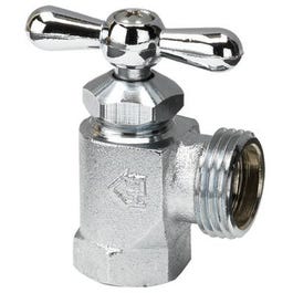 Washing Machine Valve, Front Operated, Chrome Plated Brass, Female, .5 x .75-In.