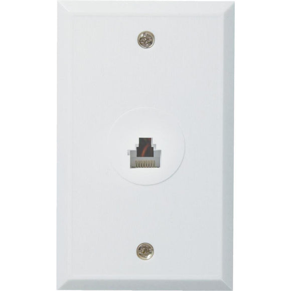 RCA White Flush Mount Plastic Ethernet Wall Jack