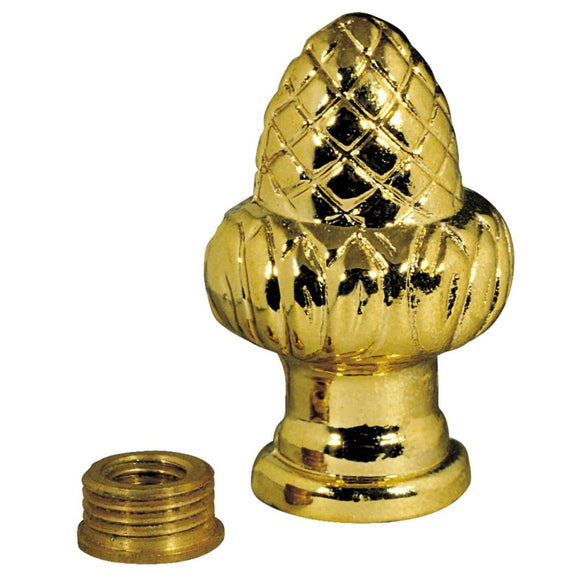 Westinghouse 1-1/2 In. Brass Acorn Lamp Finial & Finial Thread Reducer