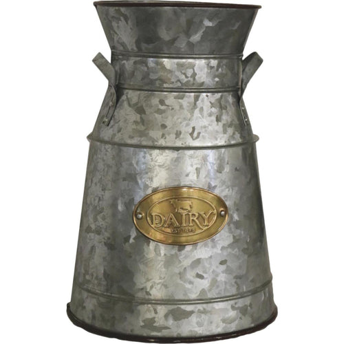 Robert Allen 12 In. x 8 In. x 8 In. Metal Aged Mocha Milk Can Planter