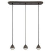 3-Light Mini Pendant Light, Adjustable, Bronze