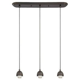 3-Light Mini Pendant Light, Adjustable, Bronze