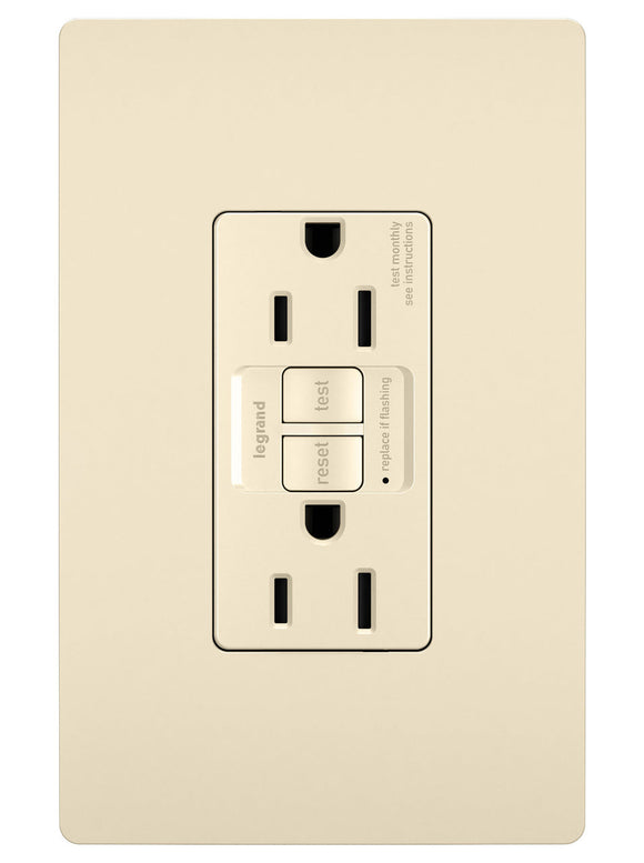 Pass & Seymour Tamper-Resistant Self-Test Duplex GFCI, Light Almond, 15A - 125 V 5-15R