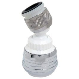 Faucet Aerator, Double Swivel, Dual Thread, Chrome, 15/16 & 55/64-In. x  27-Thread