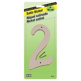 Address Number, Zinc With Satin Finish, 4-In., 2