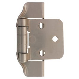 Cabinet Overlay Hinge, Semi-Wrap, Satin Nickel, 1/2-In.