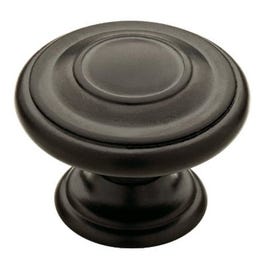 Cabinet Knob, Harmon, Flat Black, 1-3/8-In.