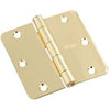 Door Hinge, Interior, Polished Brass, 3-In.