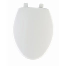 Elongated Plastic Toilet Seat, Whisper-Close(TM) Hinge, STA-TITE(TM), White