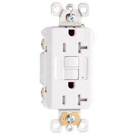 GFCI Receptacle, Duplex, 20A, White