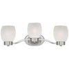 3-Light Wall Fixture, Brushed Nickel/White-Linen Glass