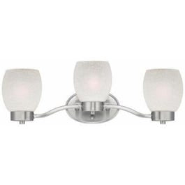 3-Light Wall Fixture, Brushed Nickel/White-Linen Glass