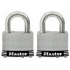 Keyed Laminated Padlocks, Stainless Steel, 2-In., 1-In. Long Shackle, 2-Pk.