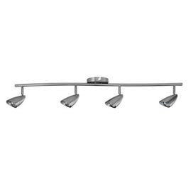 4-Light Halogen Track Bar Track Lighting , Brushed Steel Finish