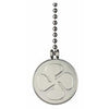 Ceiling Fan Nickel Pull Chain, Fan Icon, 12-In.