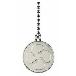 Ceiling Fan Nickel Pull Chain, Fan Icon, 12-In.