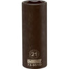 Metric Deep Impact Socket, 6-Point, Black Oxide, 1/2-In. Drive, 21mm