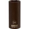 Metric Deep Impact Socket, 6-Point, Black Oxide, 1/2-In. Drive, 24mm