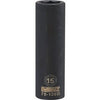 Metric Deep Impact Socket, 6-Point, Black Oxide, 1/2-In. Drive, 15mm