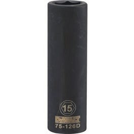 Metric Deep Impact Socket, 6-Point, Black Oxide, 1/2-In. Drive, 15mm