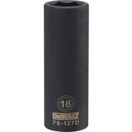 Metric Deep Impact Socket, 6-Point, Black Oxide, 1/2-In. Drive, 18mm