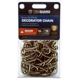 Brass Glow Decorator Chain, #10 x 10-Ft.