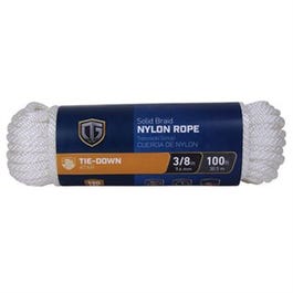 Nylon Rope, Diamond Braid, White, 3/8-In. x 100-Ft.