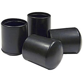 Furniture Leg Tip, Black Vinyl, 5/8-In., 4-Pk.