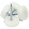 Furniture Glides, Nail-On, White Plastic, 3/4-In., 4-Pk.