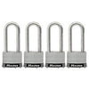 Keyed Laminated Padlocks, Stainless Steel, 2-In., 2.5-In. Long Shackle, 4-Ct.