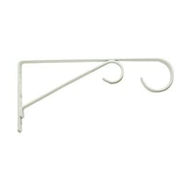 Plant Bracket, Hanging, White Powder-Coated Steel, 9-In.