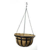 Hanging Basket With Coco Liner, Flat Iron Style, Black Steel, 14-In.