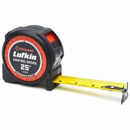 Control Series Engineers Tape Measure, Lock Button, Matte Finish, 1-3/16-In. Wide, 25-Ft. Long